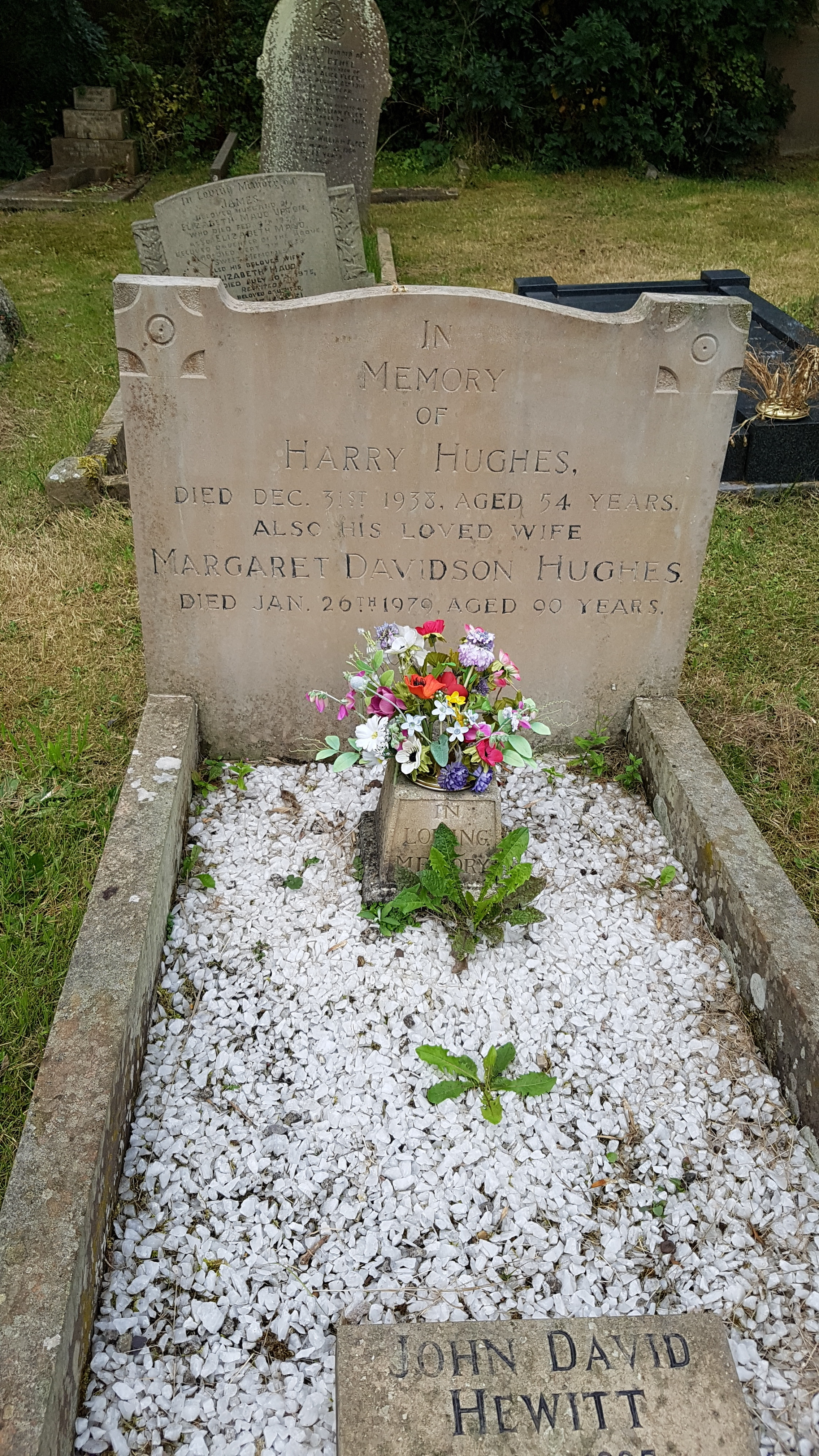 Grave Stone, Linked To: <a href='profiles/i38.html' >Harry Hughes</a>